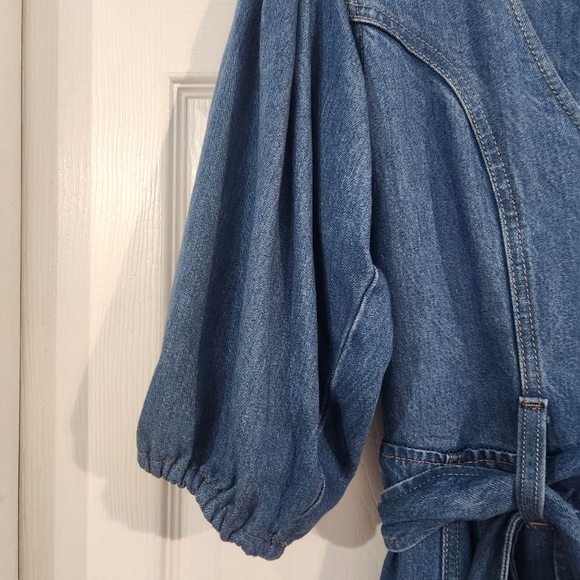 7 For All Mankind Blue Denim Mini Dress - Picture 7 of 16